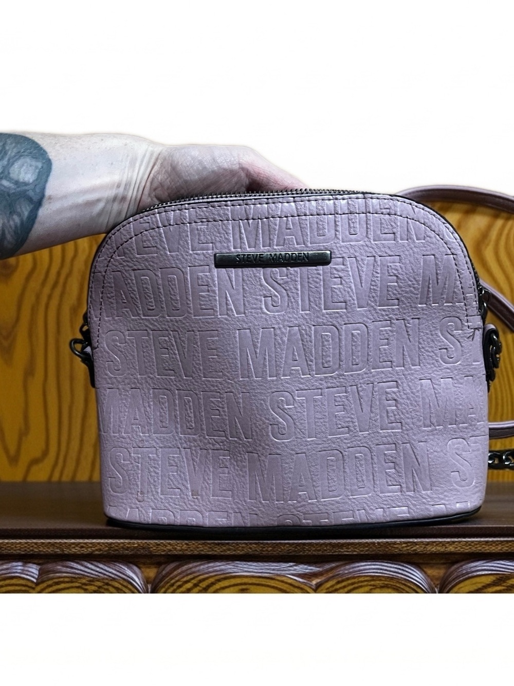 Steve Madden Dusty Pink Embossed Logo Crossbody